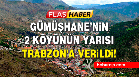 Gümüşhane'nin iki köyünün yarısı Trabzon'a verildi!