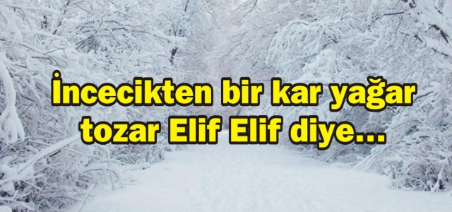 İncecikten bir kar yağar tozar Elif Elif diye…