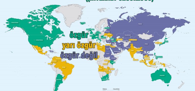 Türkiye internet özgürlüğü raporunda 'özgür olmayan” seviyesine indirildi