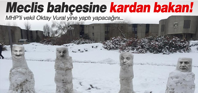 Meclis bahçesine MHP'den kardan bakan!
